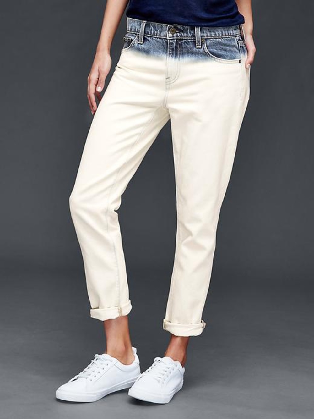 GAP 1969| NEW Two-Tone Ivory & Blue Washed Best Girlfriend Denim Jeans Sz 31 NWT